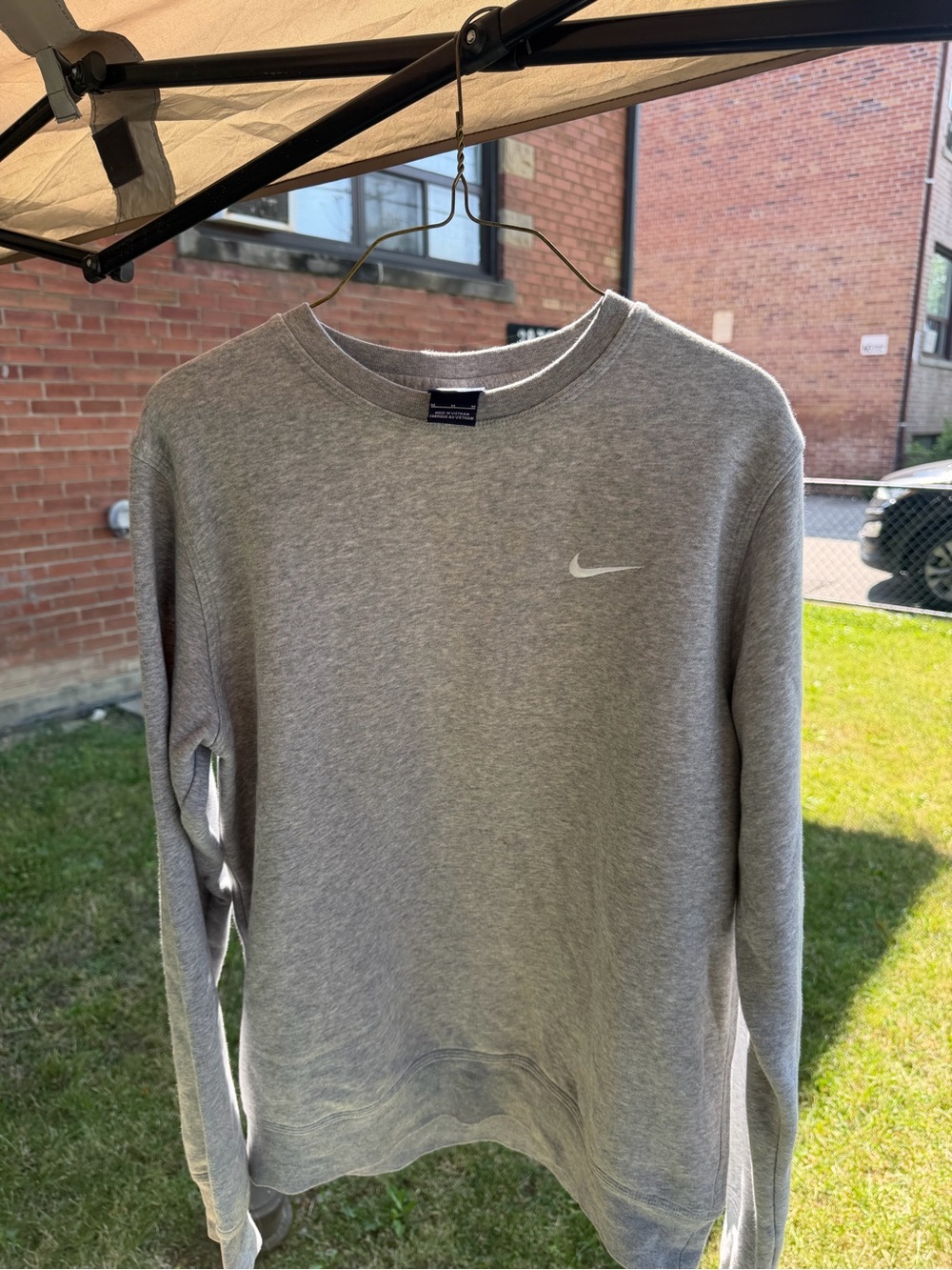 Nike Grey Crewneck Sweatshirt with White Swoosh